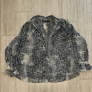 Zara Size Small Women's Snake Print Blouse